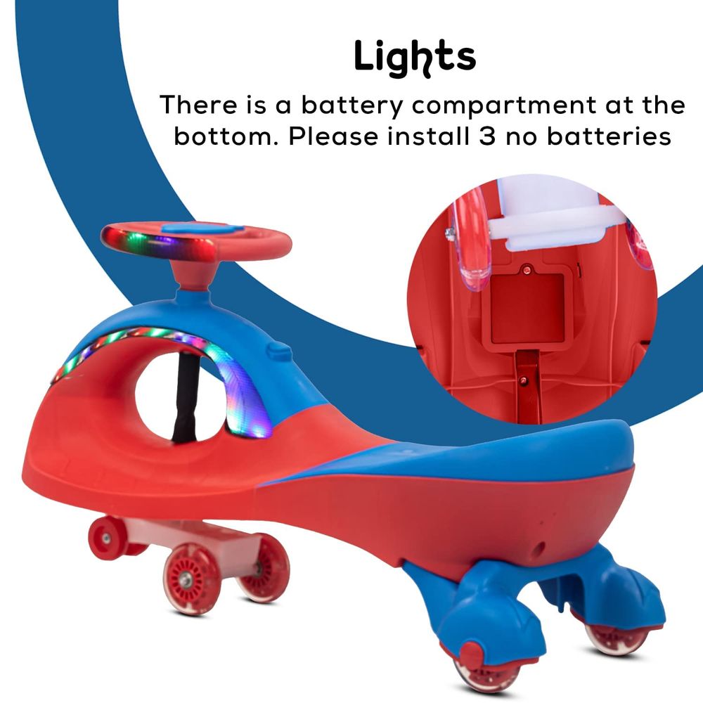 بايبي - سيارة سوينغ سحرية يدوية للأطفال رودماستر - أزرق/أحمر