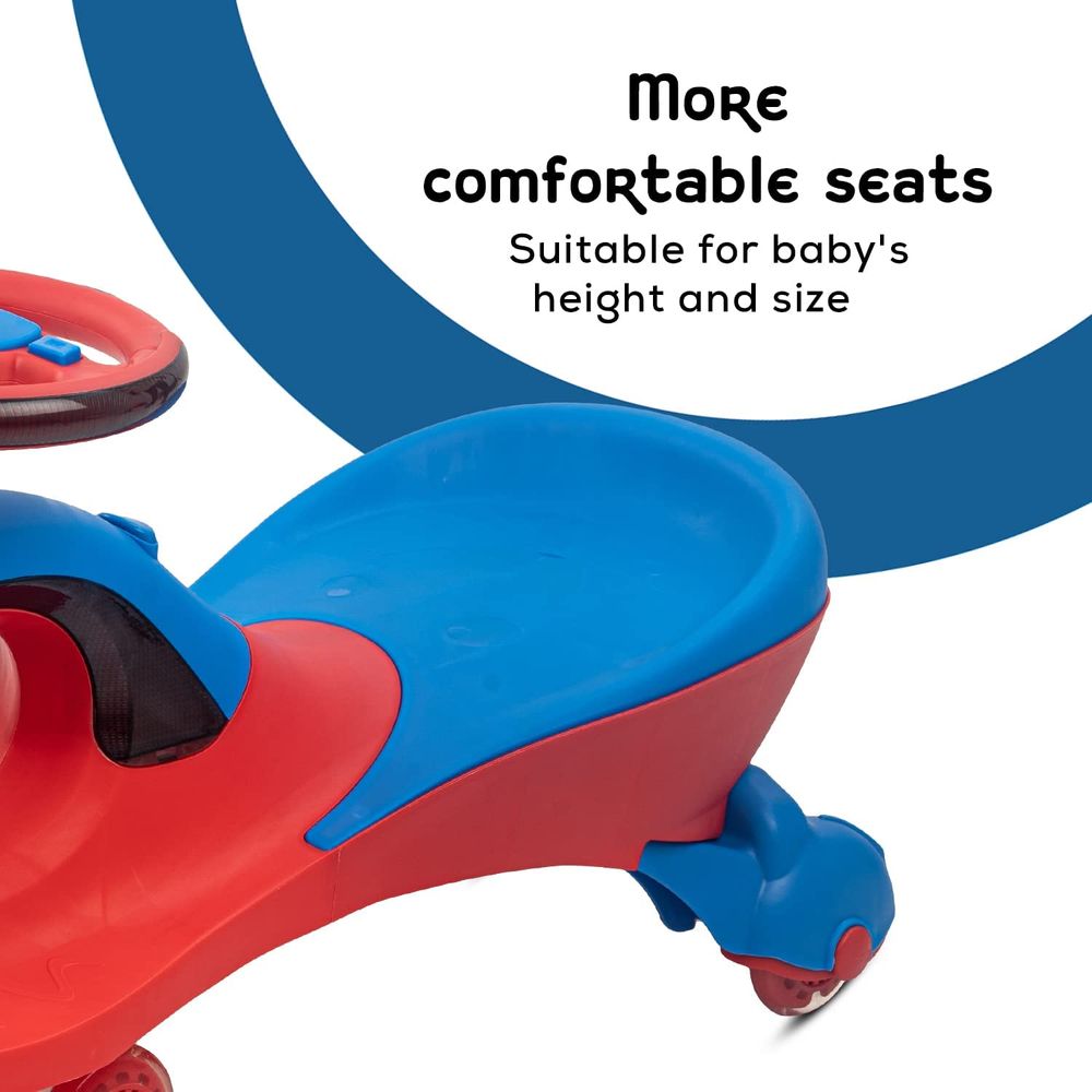 بايبي - سيارة سوينغ سحرية يدوية للأطفال رودماستر - أزرق/أحمر