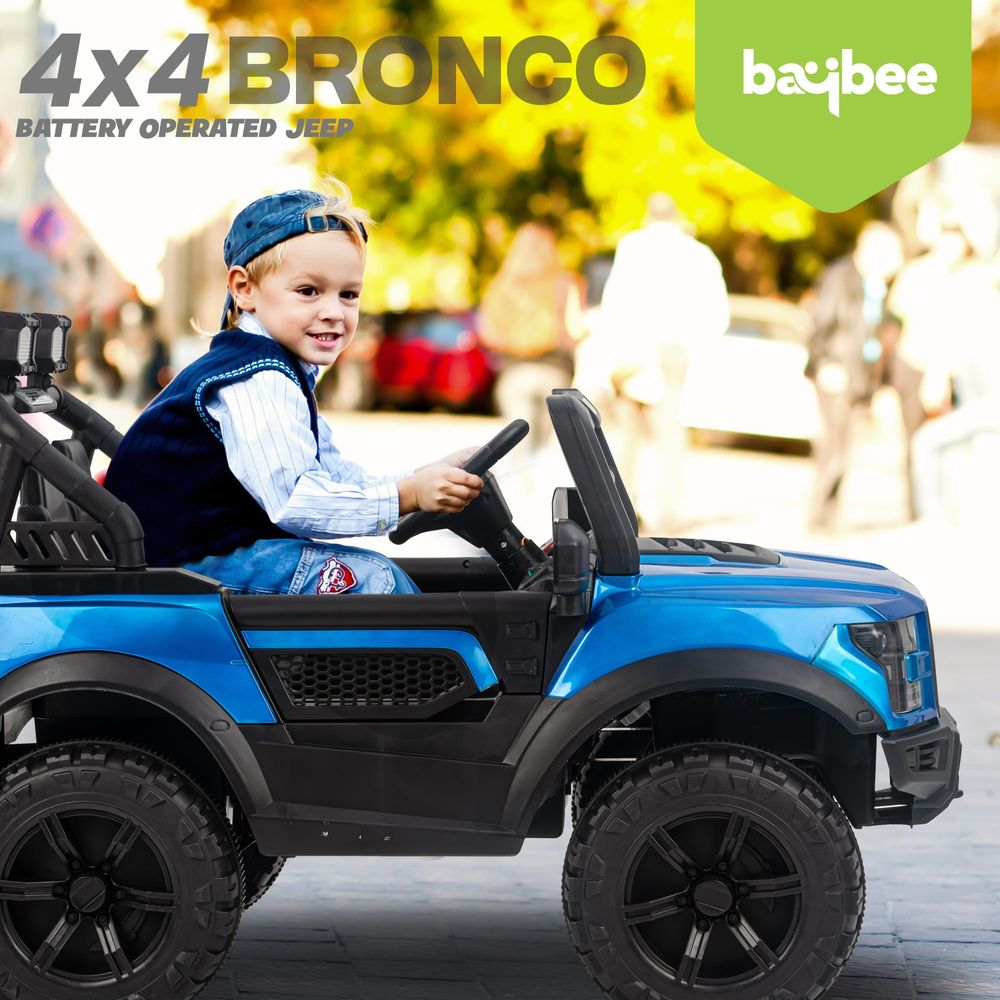 Baybee - Bronco Battery Operated Ride-On Jeep - Blue