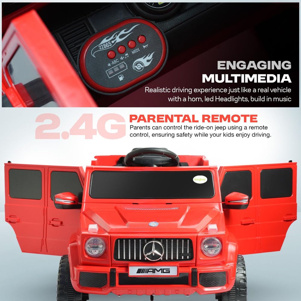 Baybee - Mercedes-Benz Raptor Battery Operated Ride-On Jeep - Red