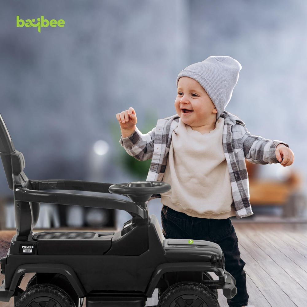 baybee - 2 In 1 Ride On Push Car For Baby - Black