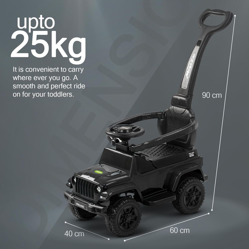 baybee - 2 In 1 Ride On Push Car For Baby - Black