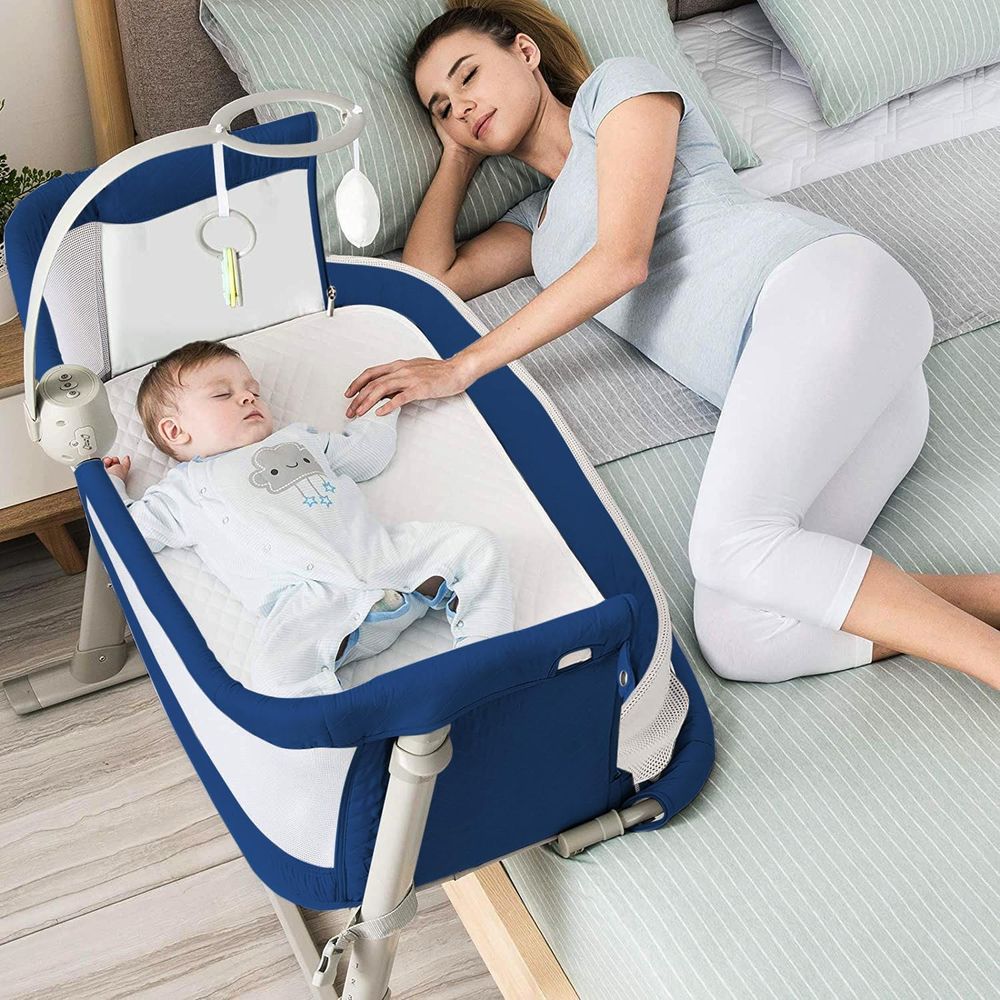 Baybee Cradella Convertible Baby Cradle - Navy Blue