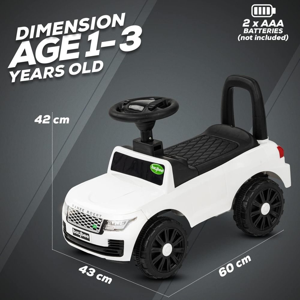 بايبي - سيارة دفع روفر للأطفال - بيضاء