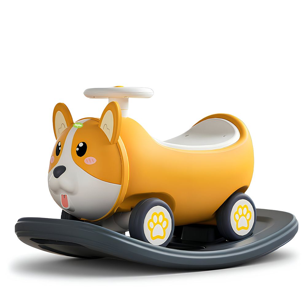 Baybee - Rocco 3-In-1 Baby Ride-On Push Car With Rocker & Balance Board Mode - Yellow