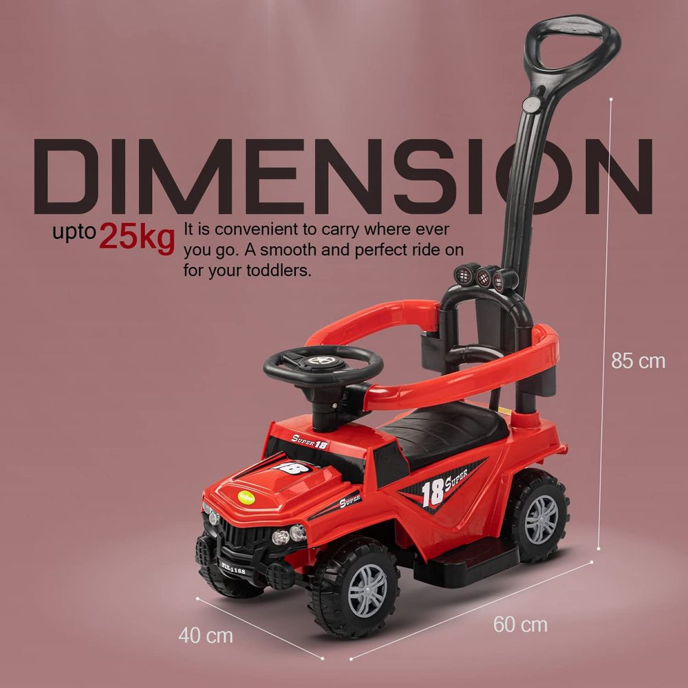 baybee - Draco Ride On Baby Car For Baby & Kids - Red