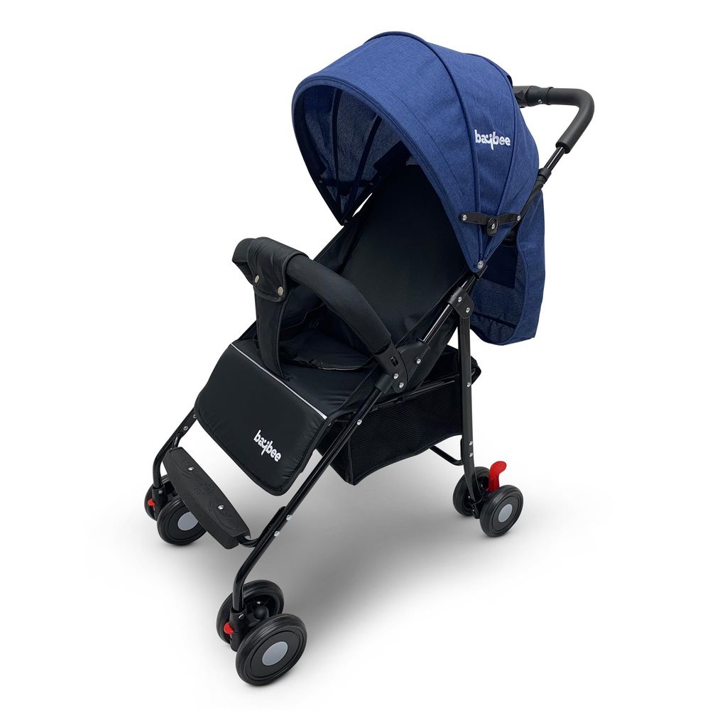 بايبي - عربية أطفال 2 في 1 قابلة للتحويل بمقبض للوالدين - أزرق