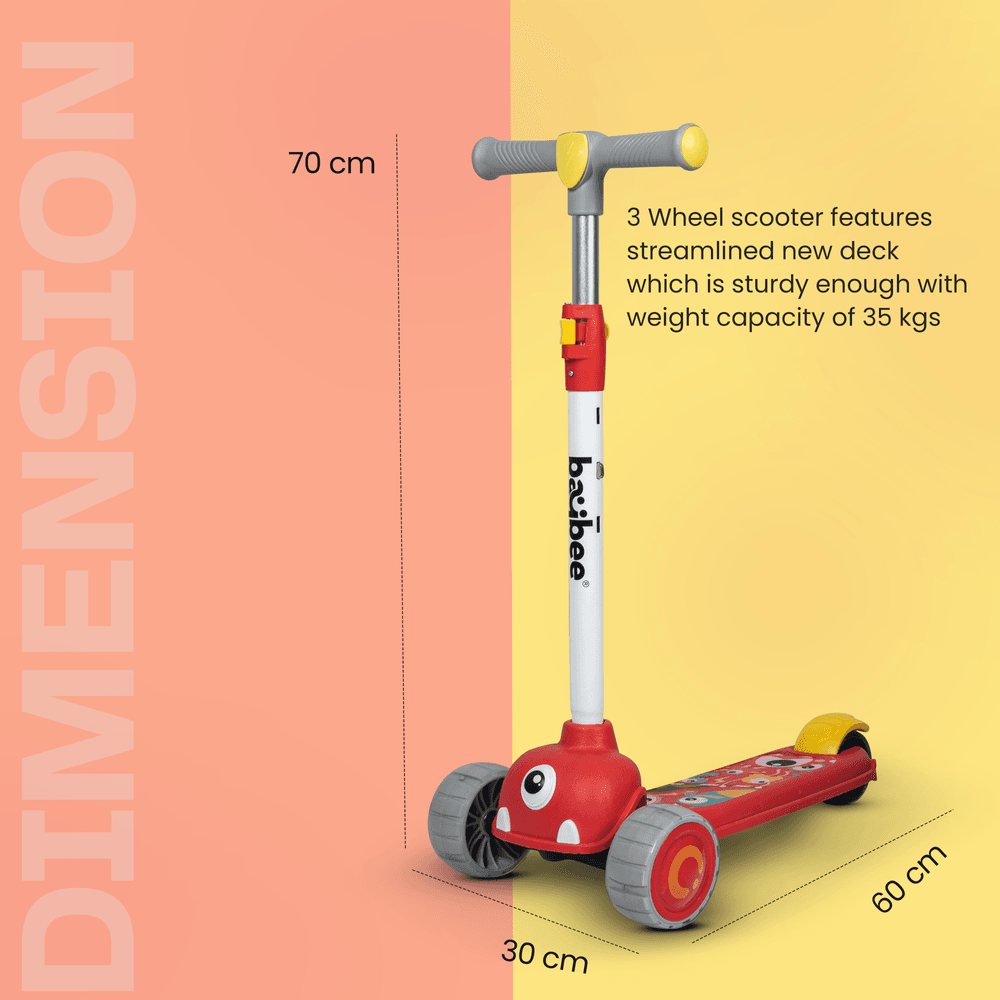 بايبي - سكوتر ماكسي للأطفال - أحمر