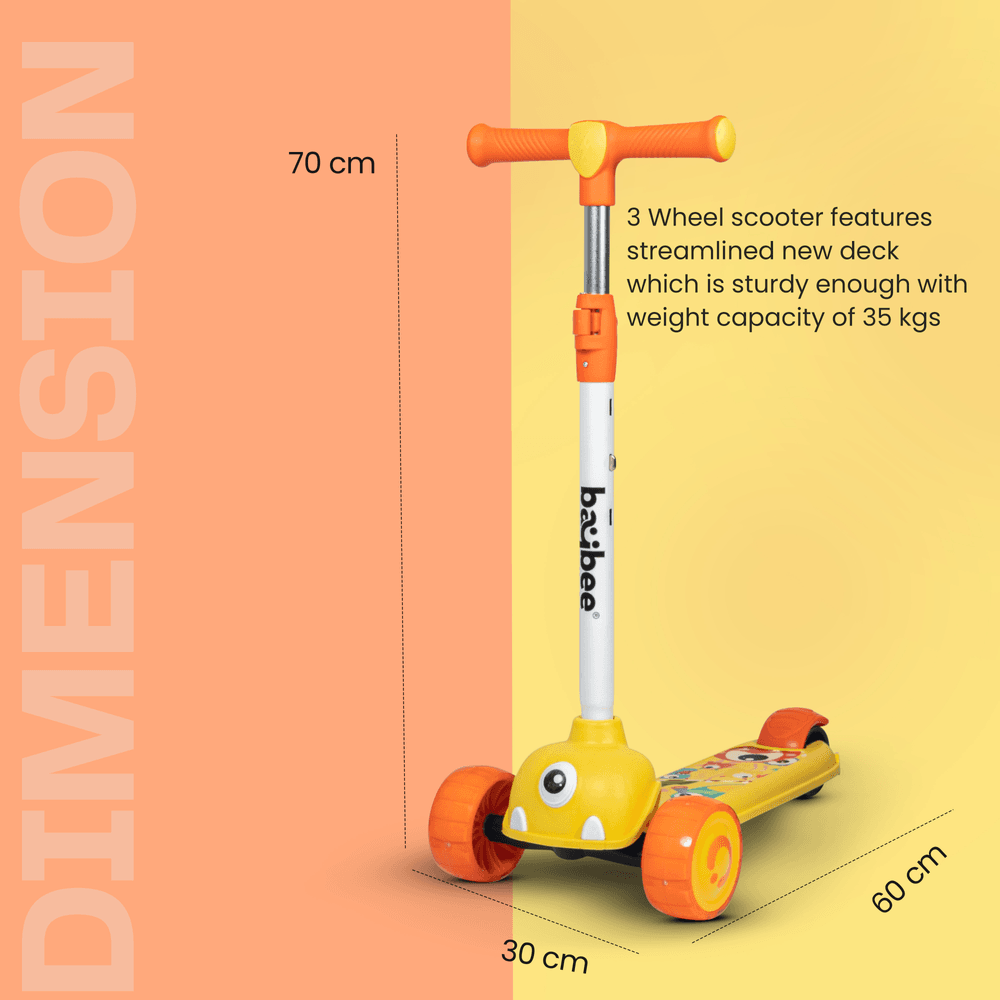 بايبي - سكوتر ماكسي للأطفال - أصفر