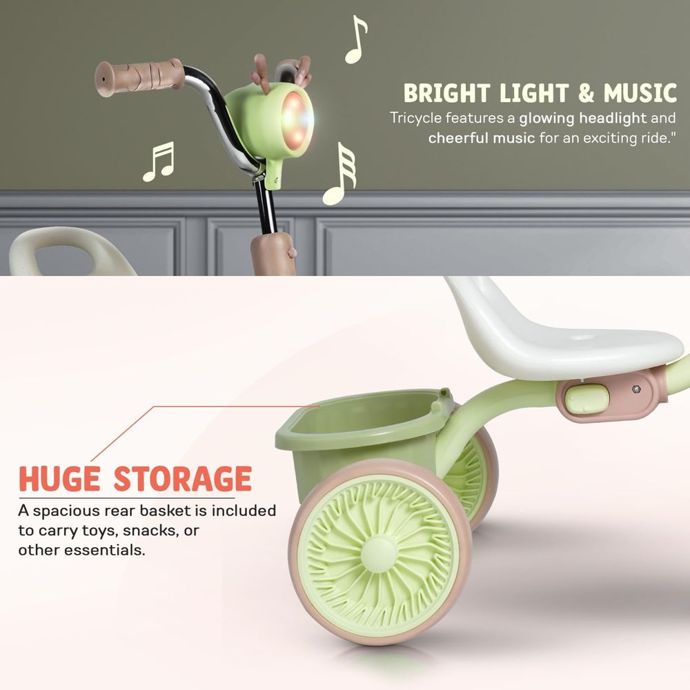 Baybee - Triky Foldable Tricycle - Green