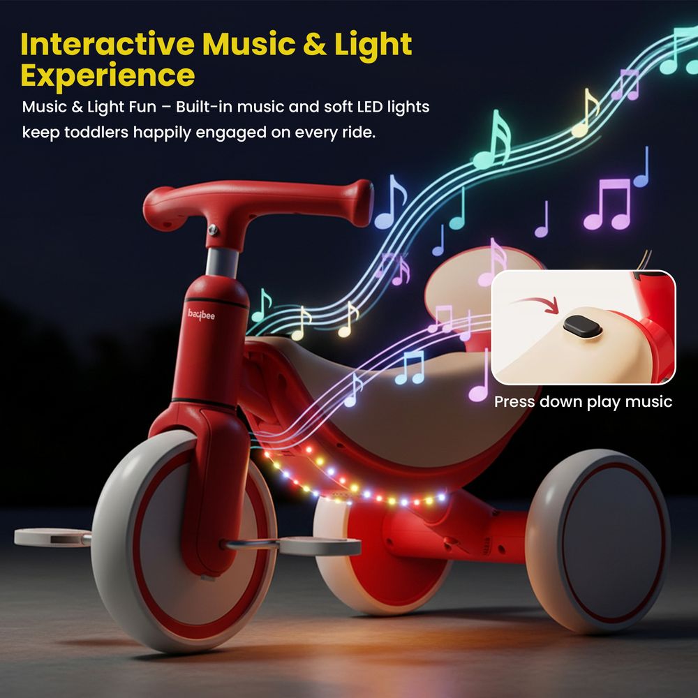 دراجة بايبي - زينفي للأطفال ثلاثية العجلات مع موسيقى وأضواء