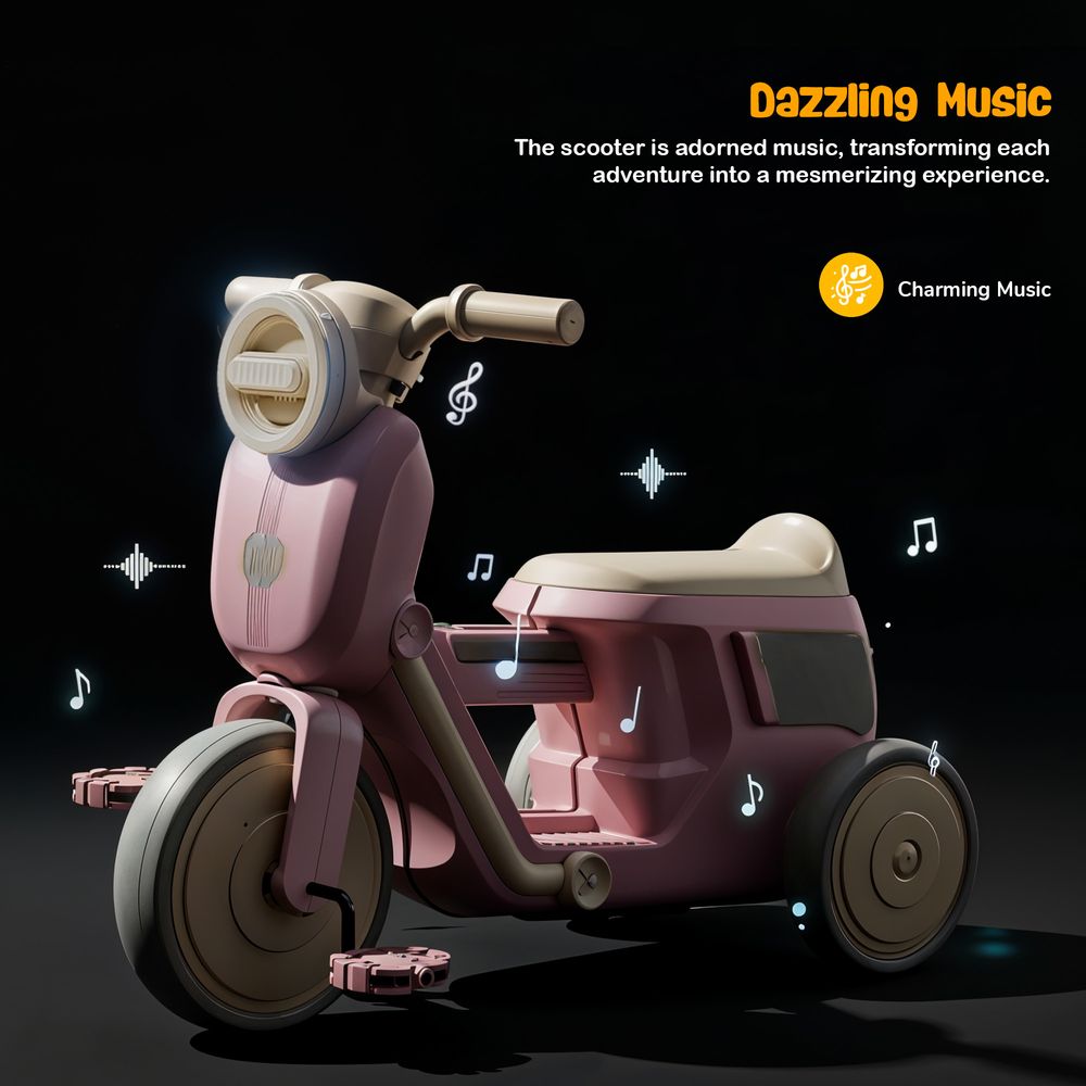 بايبي - دراجة ثلاثية للأطفال ريفونا مع موسيقى - متعدد الألوان