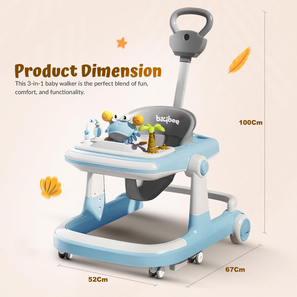 Baybee - 3-In-1 Baby Walker - Multicolor