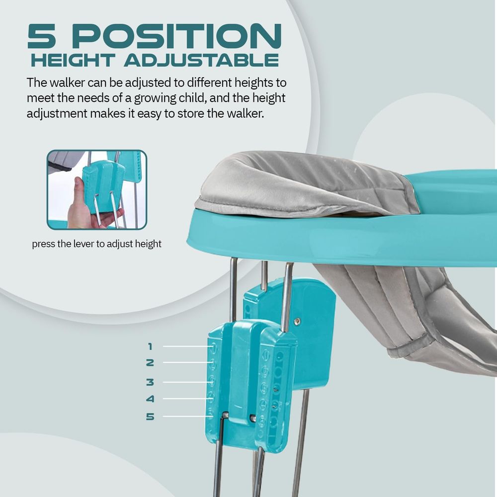 Baybee - Foldable Baby Walker - Blue