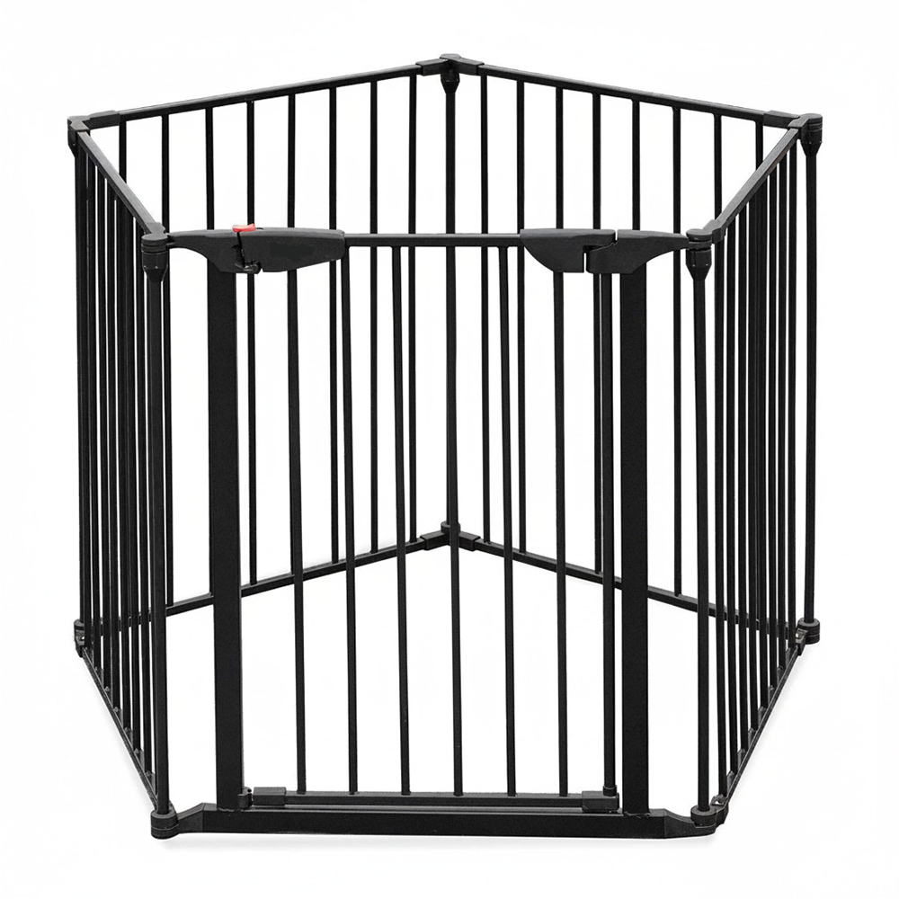 Baybee Baby Safety Gate Adjustable Metal Barrier Fence - Black