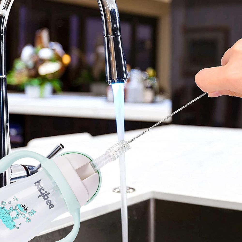 بايبي - مجموعة فرشاة تنظيف قش الأطفال - أحمر - قطعتان