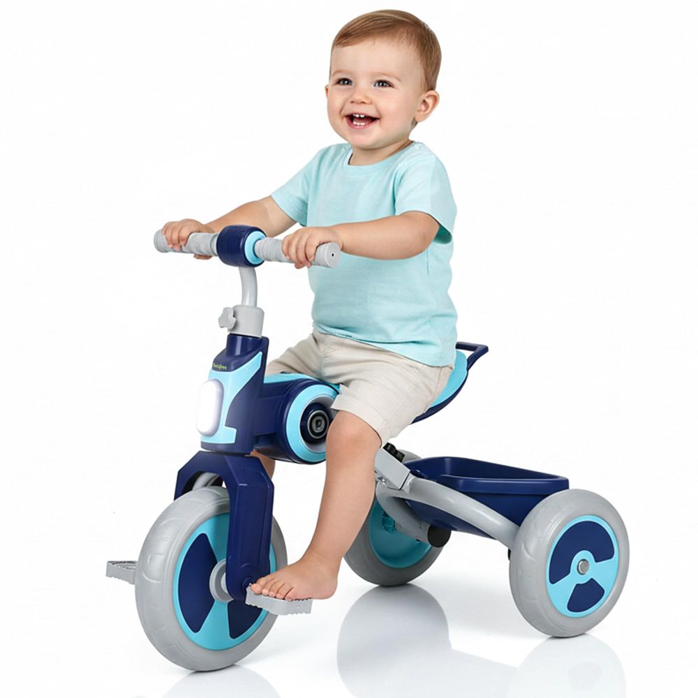 دراجة بايبي - سبايرا للأطفال ثلاثية العجلات مع إضاءة LED وموسيقى