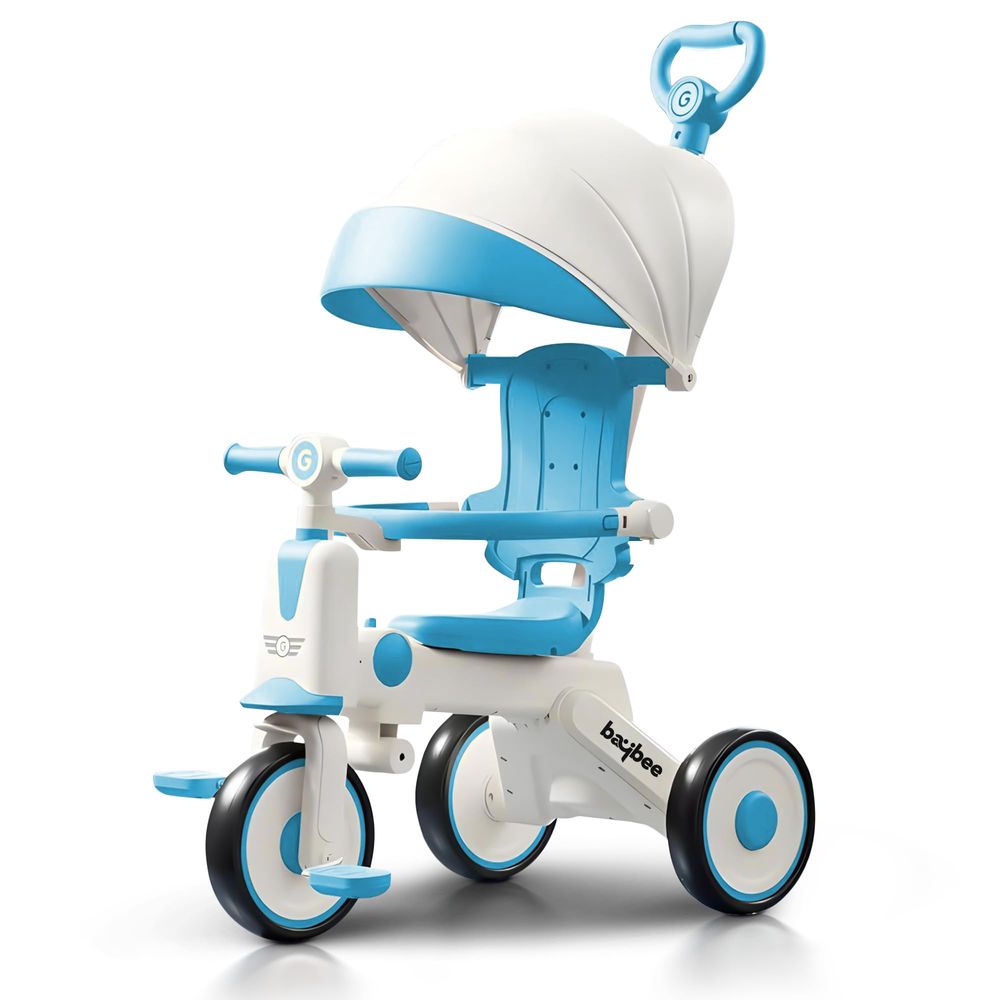 Baybee - Pico 3-In-1 Tricycle With Parent Handle & Canopy - Blue