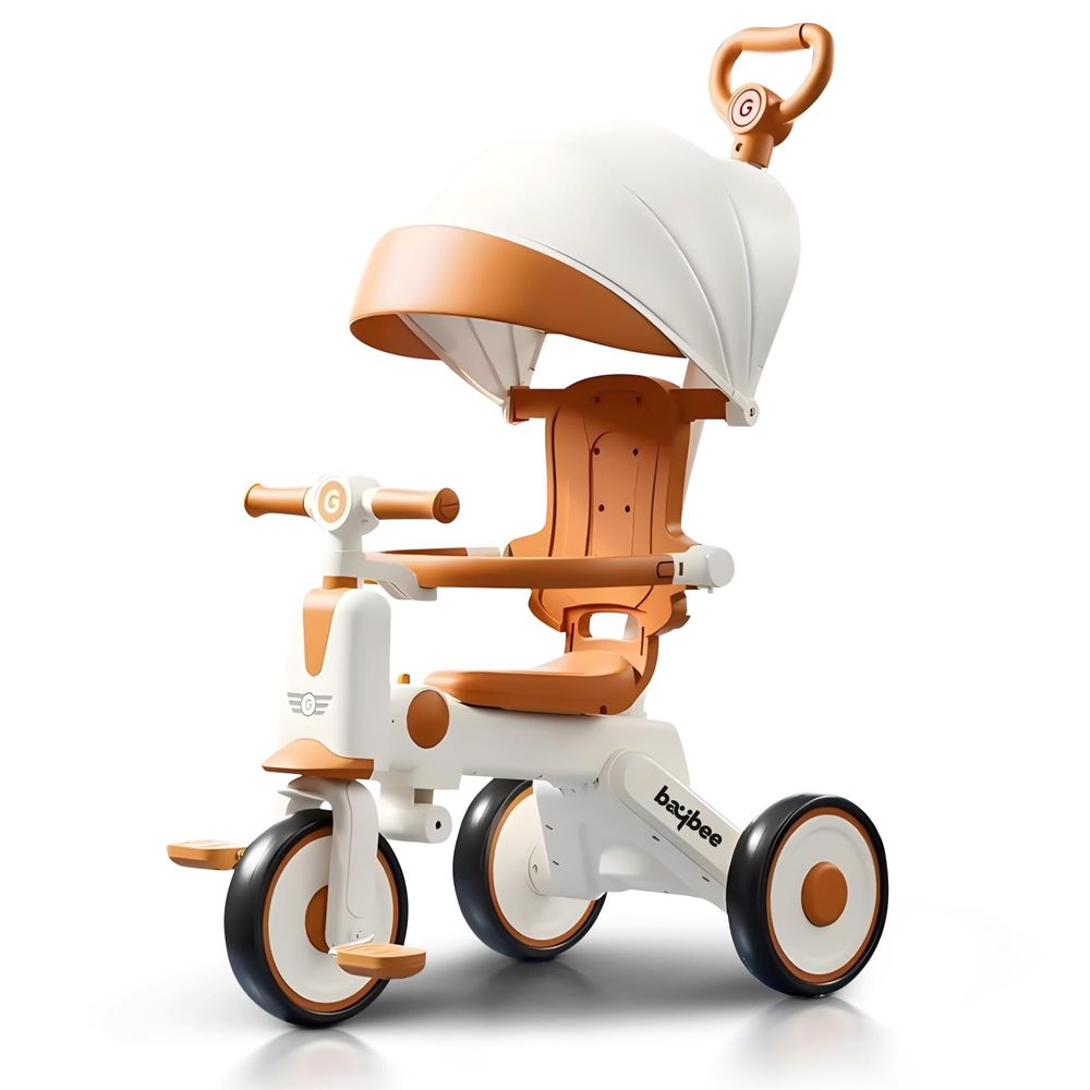 Baybee - Pico 3-In-1 Tricycle With Parent Handle & Canopy - White