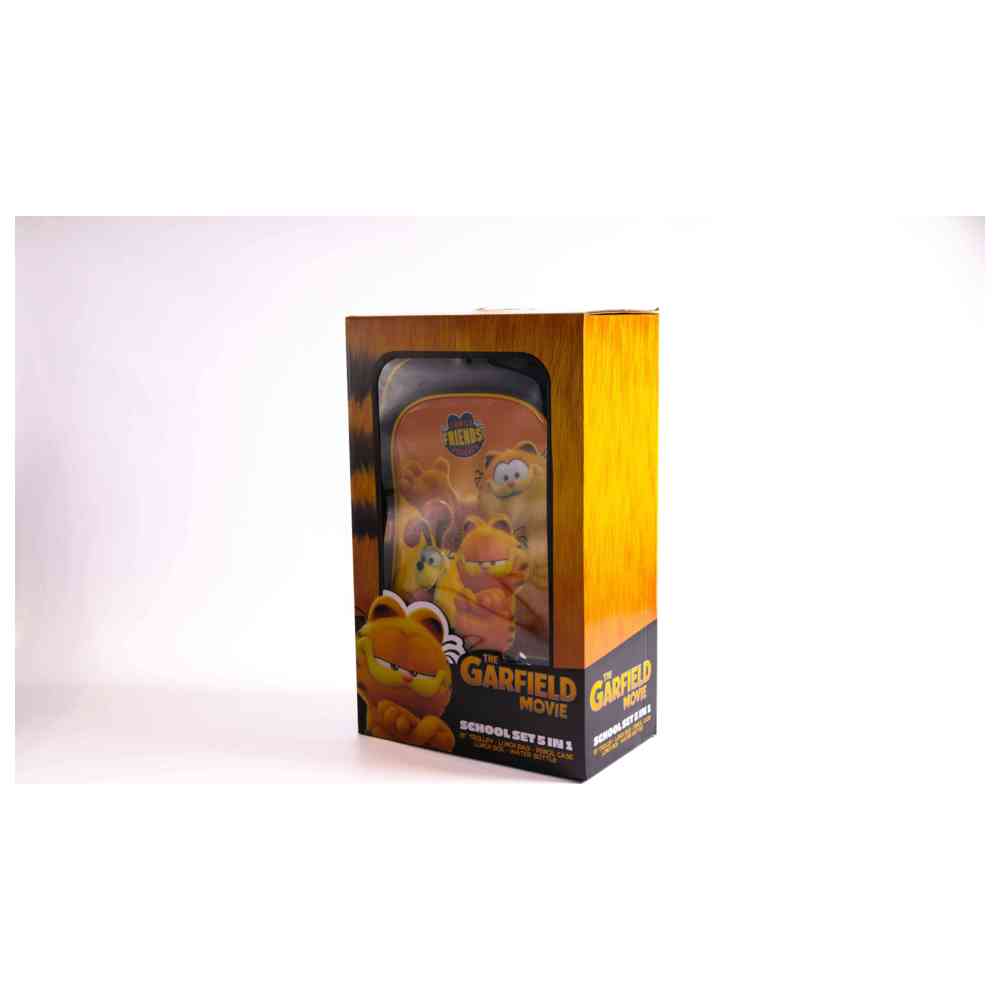 Garfield - 18-Inch School Trolley Set with Lunch Bag, Pencil Case, Water Bottle & Lunch Box - Dark Blue 