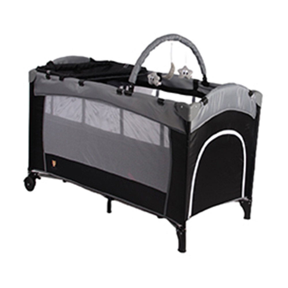 كيكي بيبي - سلة (قفص) اللّعب للأطفال قابلة للتوسيع مع خاصية الهز - أسود