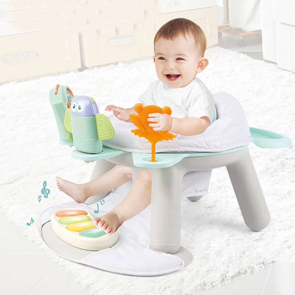 كيكيبي - كرسي طعام للأطفال ٢ في ١ مع بيانو - متعدد الألوان