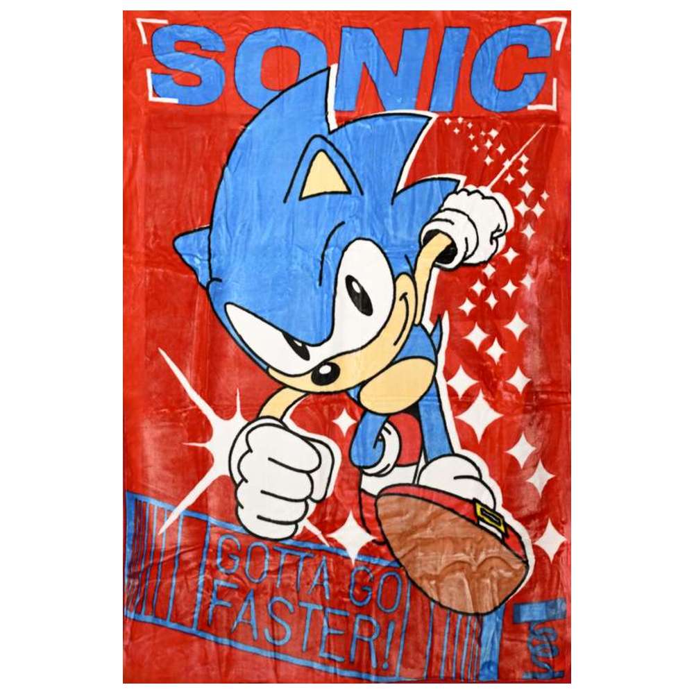 سونيك - بطانية راشيل - فائقة النعومة وخفيفة الوزن ومتينة - غطاء للجنسين - 100% بوليستر - أحمر