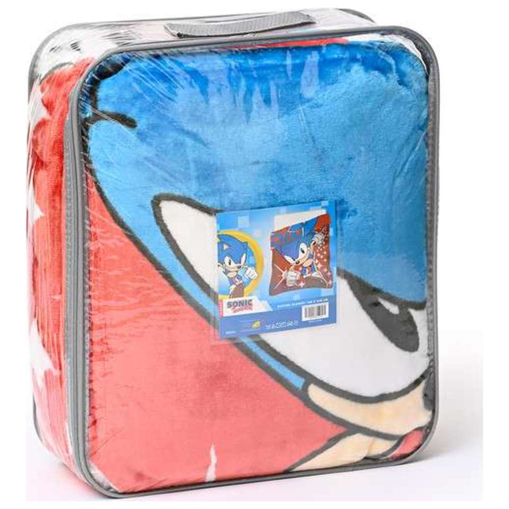 سونيك - بطانية راشيل - فائقة النعومة وخفيفة الوزن ومتينة - غطاء للجنسين - 100% بوليستر - أحمر