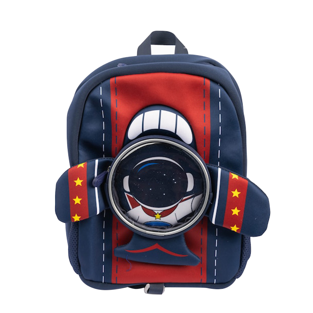 Cocobee - Aeroplane-Style Astronaut Printed Backpack - Navy Blue - 16.5-Inch