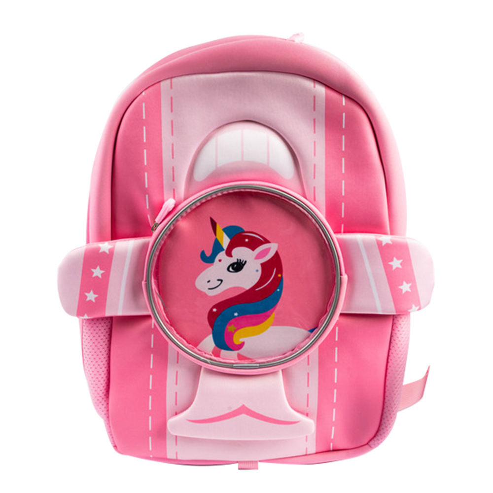 Cocobee - Aeroplane Style Unicorn Printed Backpack - Pink - 16.5-Inch
