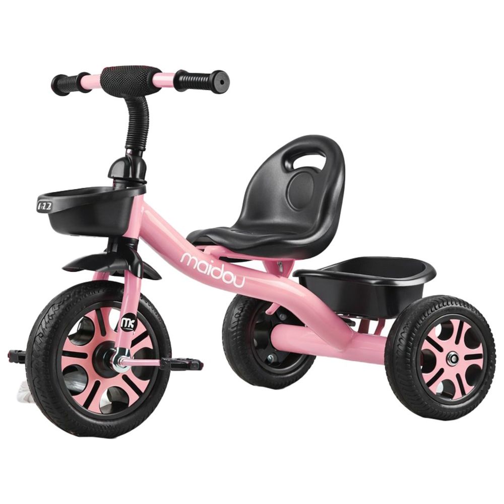 Starmarz - Kids' Tricycle With Push Handle And Storage Basket - Pink