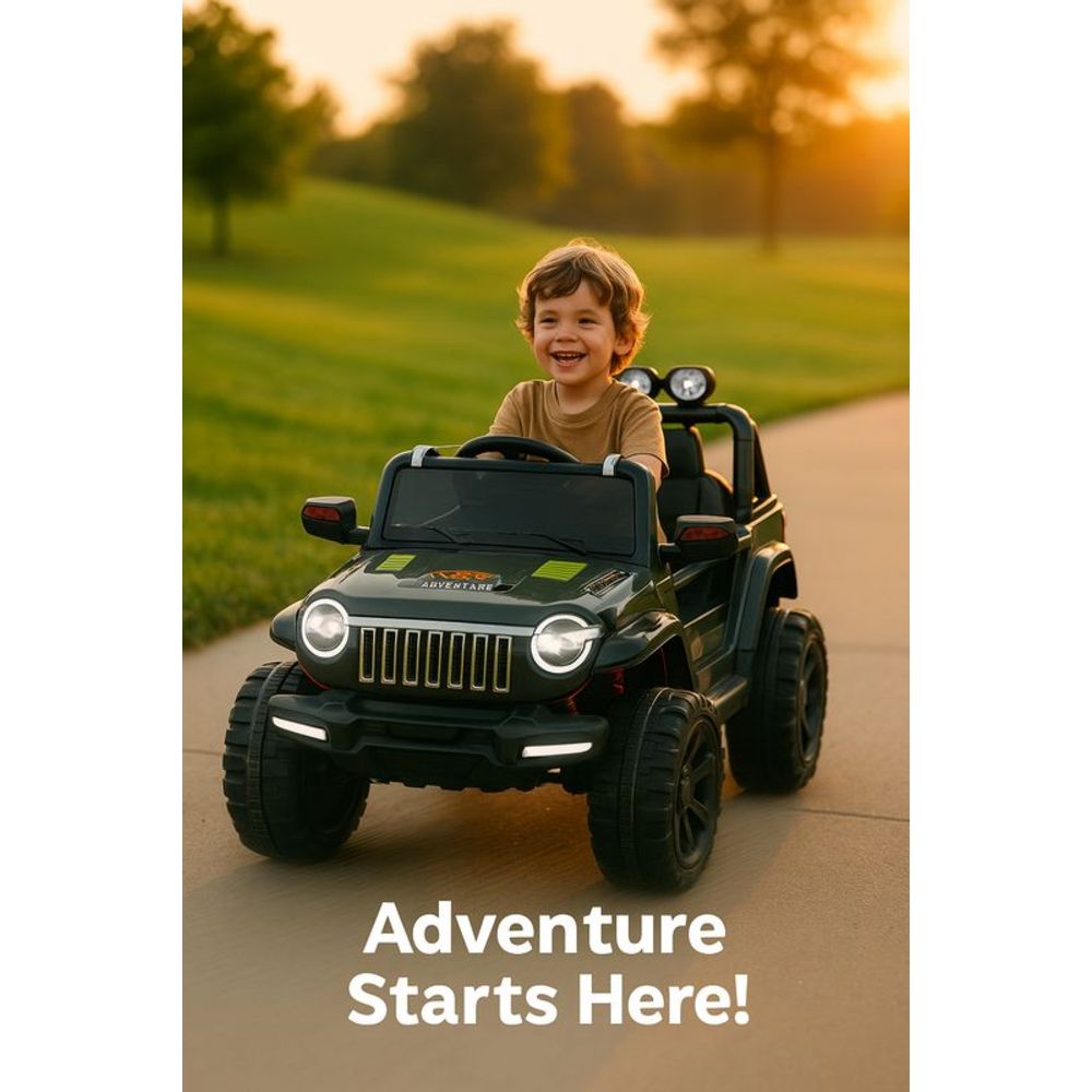 Urban Tots - Adventure Electric Ride-On Jeep - Army Green - 12 V