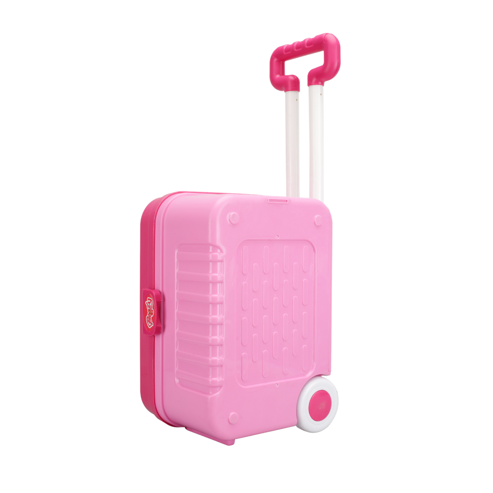 أوربان توتس- مجموعة أدوات التجميل بعربة كبيرة  مجموعة ألعاب مكياج تظاهري مع جميع الملحقات الأساسية - وردي