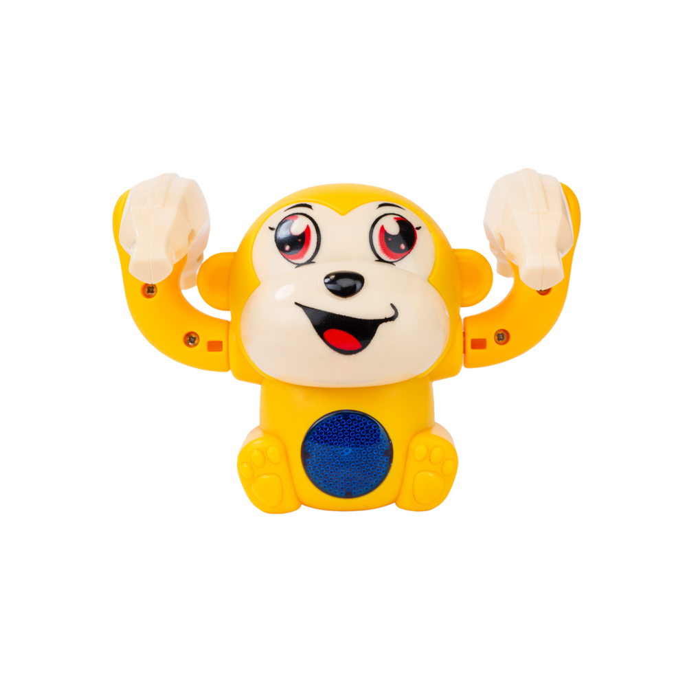 أوربان توتس - نموذج قرد كرتوني حيواني مع تحكم صوتي وإضاءة وصوت ودوران 360 درجة - أصفر