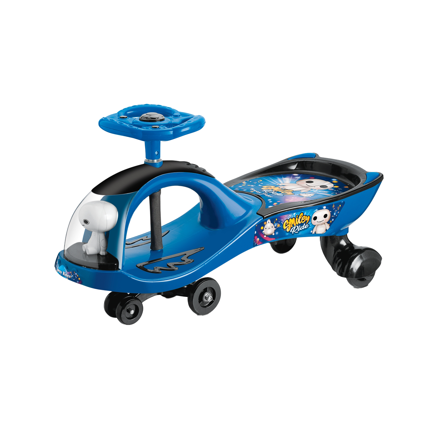 أوربان توتس - أرجوحة ركوب سميلي رايدر وسيارة للأطفال مع موسيقى وتوجيه بوق - أحمر وأزرق