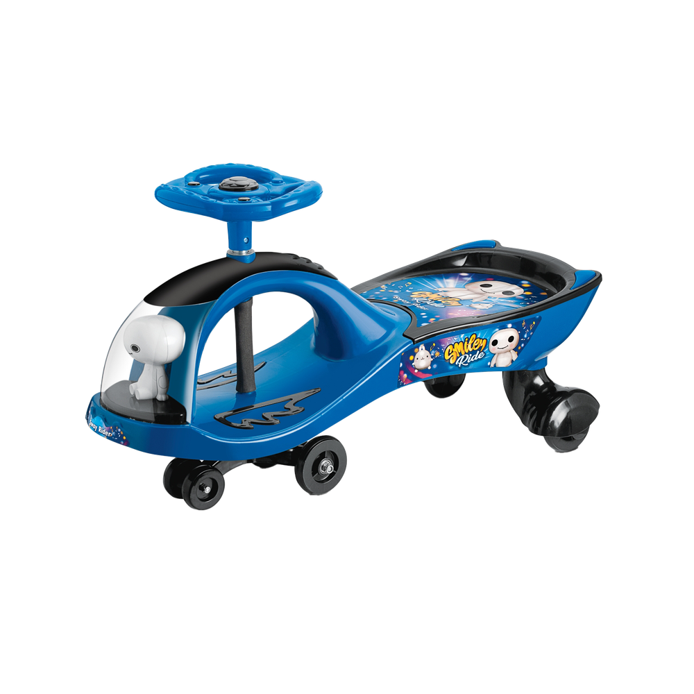 أوربان توتس - أرجوحة ركوب سميلي رايدر وسيارة للأطفال مع موسيقى وتوجيه بوق - أحمر وأزرق