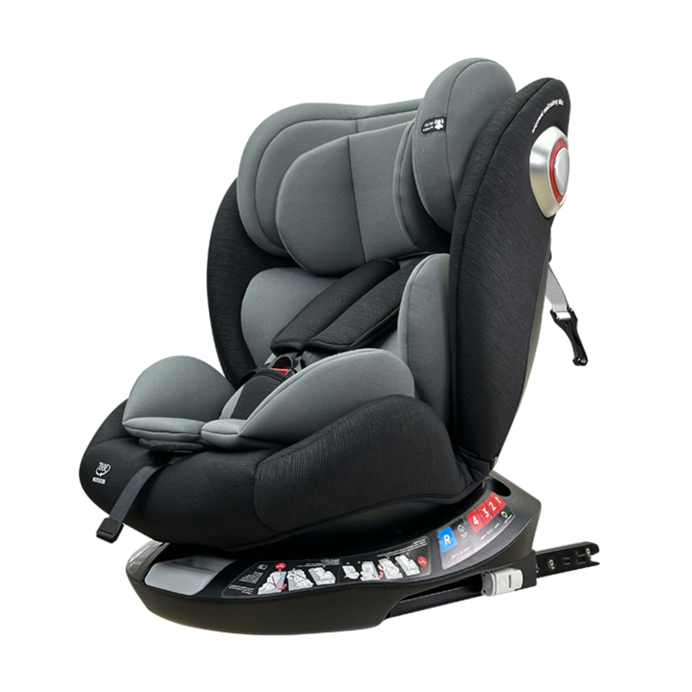 كيكيبي - مقعد سيارة للأطفال - مناسب للأعمار من 0 إلى 12 عامًا - أسود ورمادي