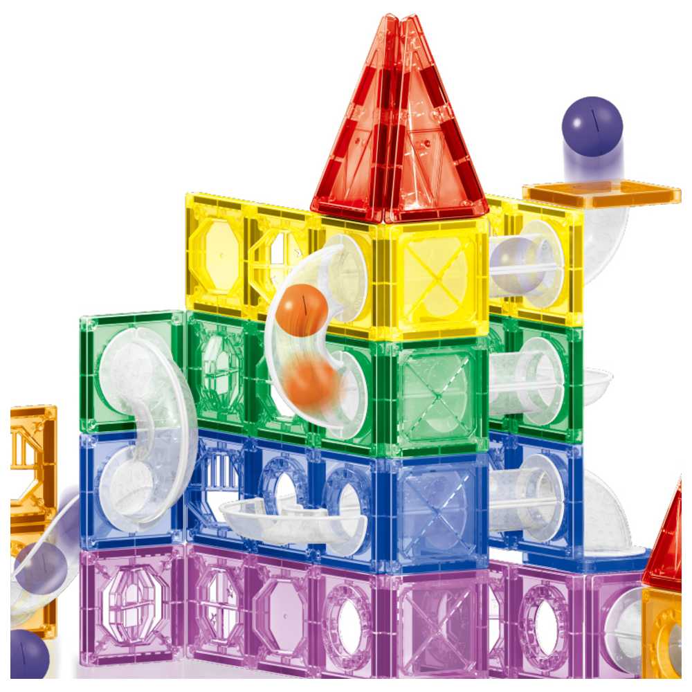 كيكيبي - مكعبات مغناطيسية ملونة للنوافذ - ١٢٣ قطعة - متعددة الألوان