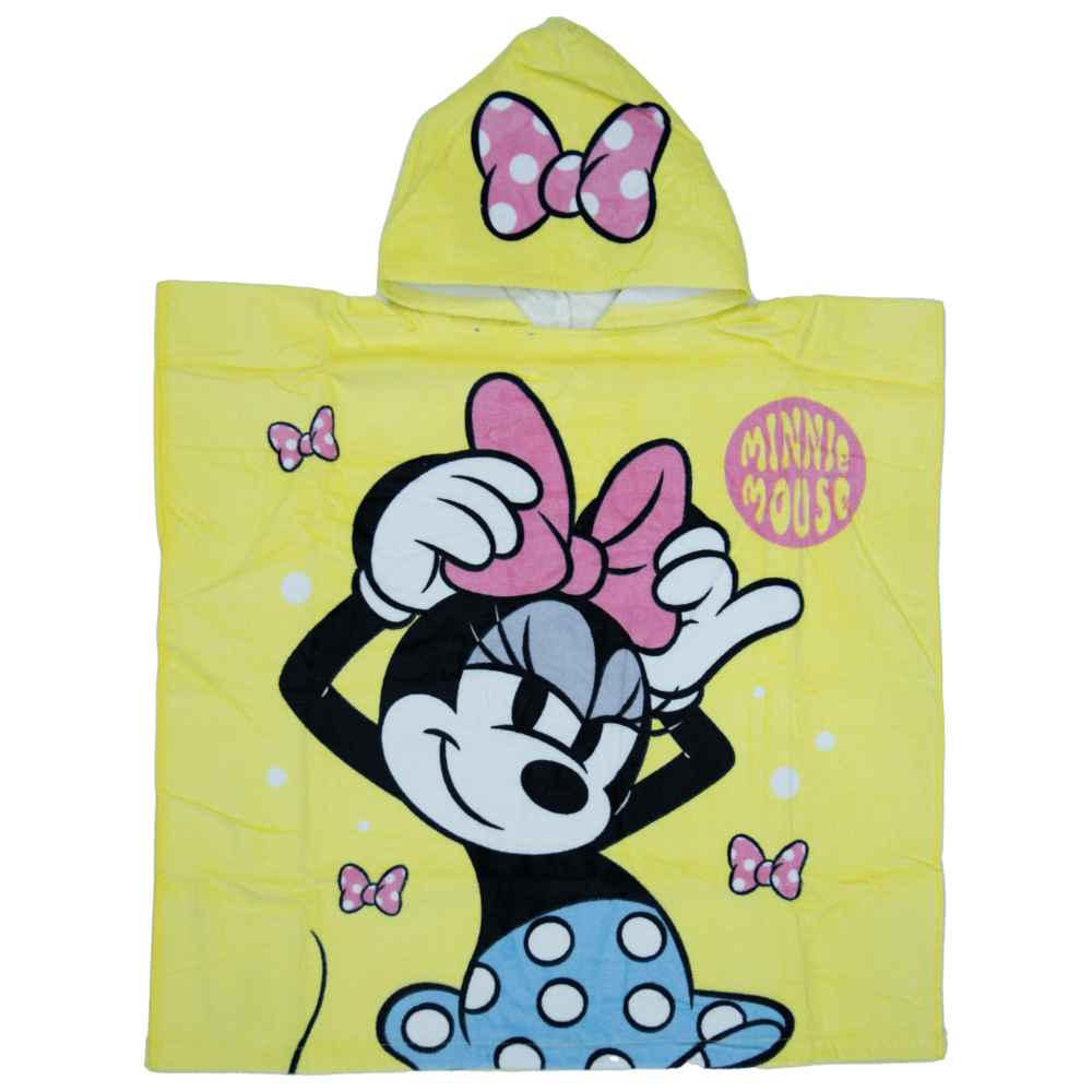 منشفة بونشو ميني للبنات | غطاء استحمام ناعم ومريح للأطفال - أصفر