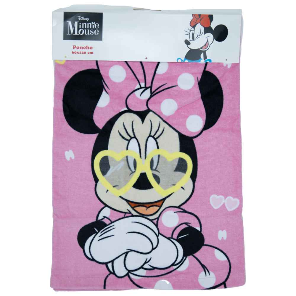 منشفة بونشو ميني كيدز - منشفة حمام ناعمة ماصة بغطاء رأس من القطن بنسبة 100% - وردي - للبنات