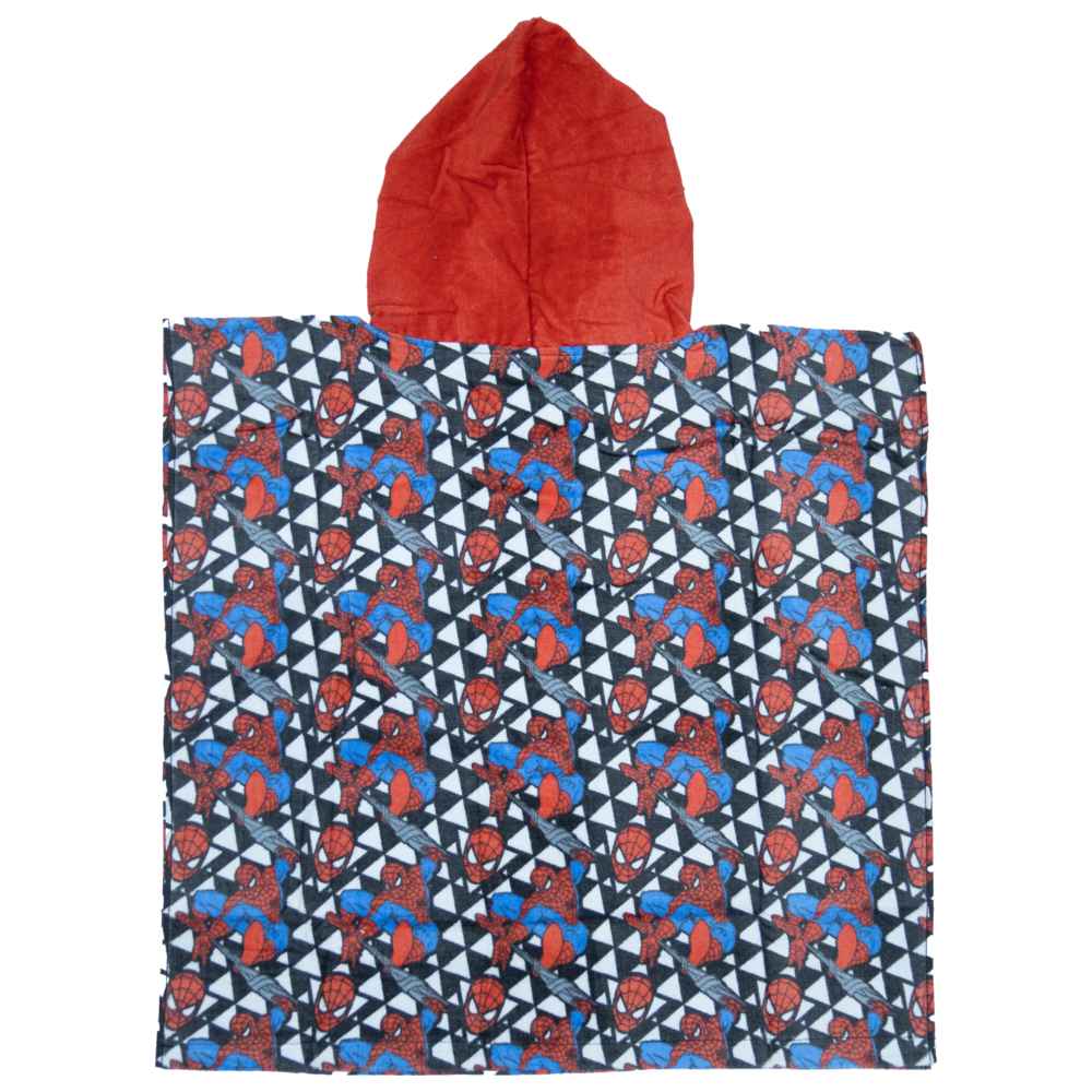 سبايدرمان - منشفة بونشو للأطفال - منشفة حمام ناعمة وماصة بغطاء رأس للأولاد - متعددة الألوان