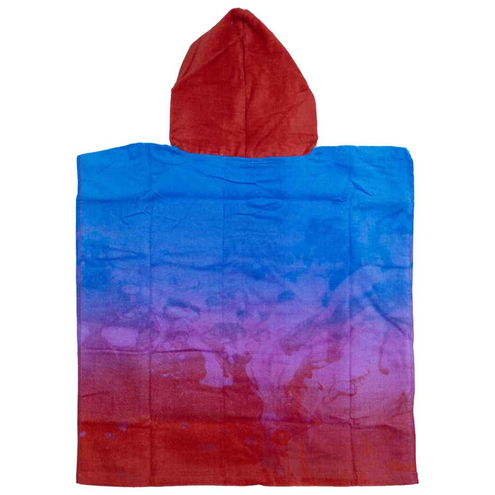 سبايدرمان - منشفة بونشو للأطفال - غطاء استحمام بغطاء رأس من القطن 100% للأولاد - أزرق وأحمر