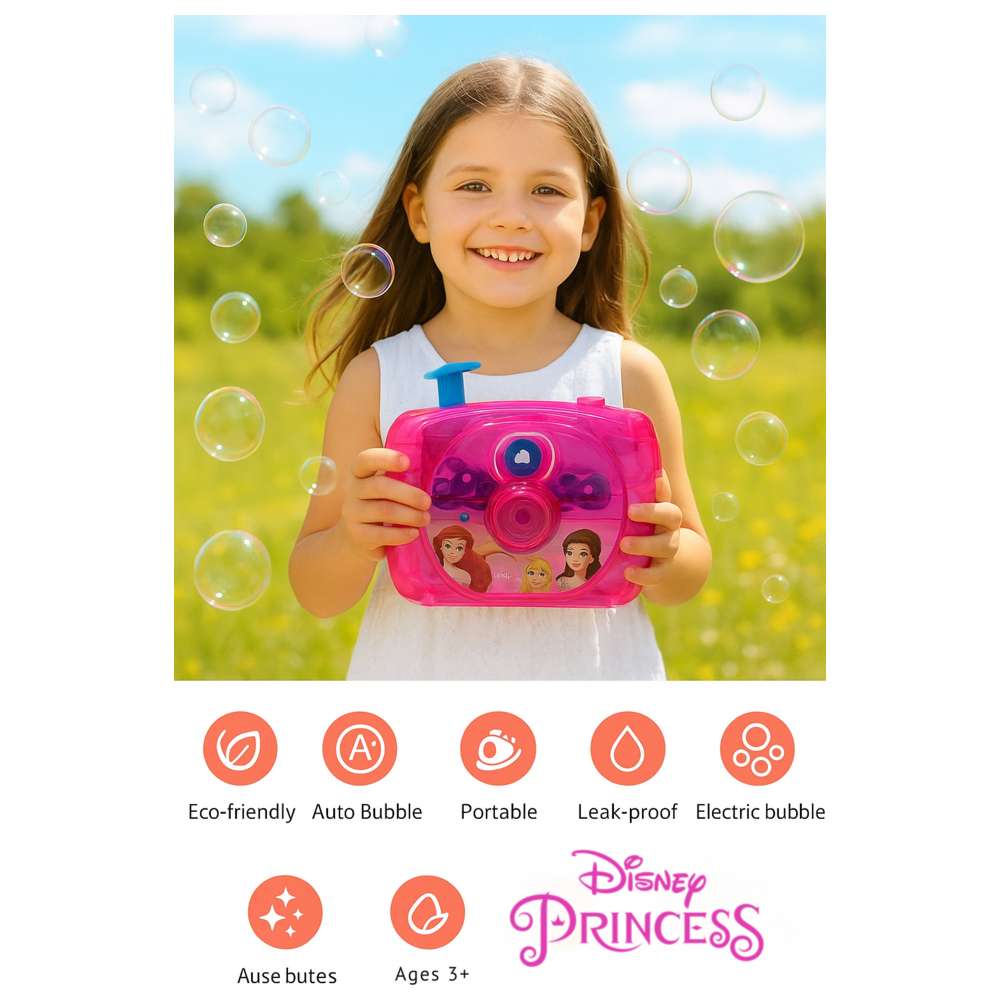 ديزني - آلة فقاعات برنسيس مع محلول فقاعات