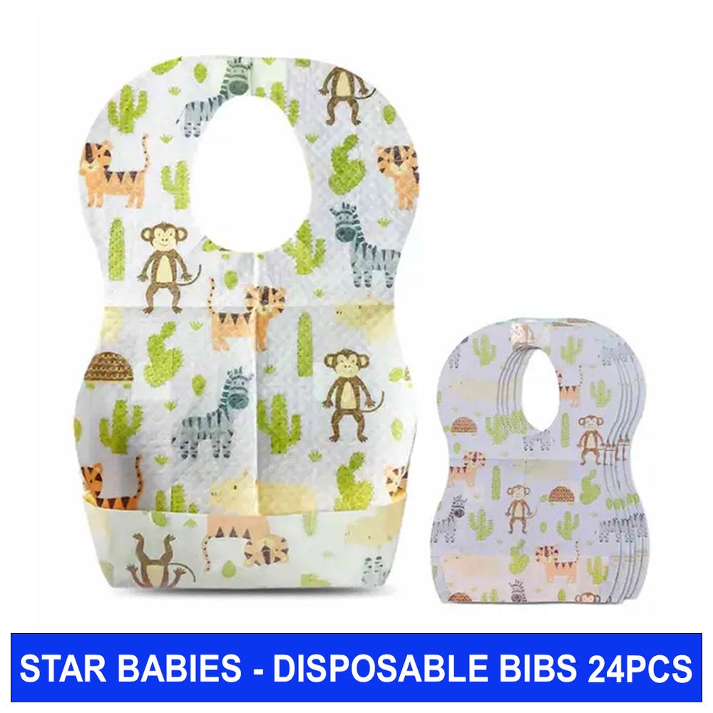 ستار بيبيز - مرايل للاستخدام مرة واحدة - بنقشة حيوانات