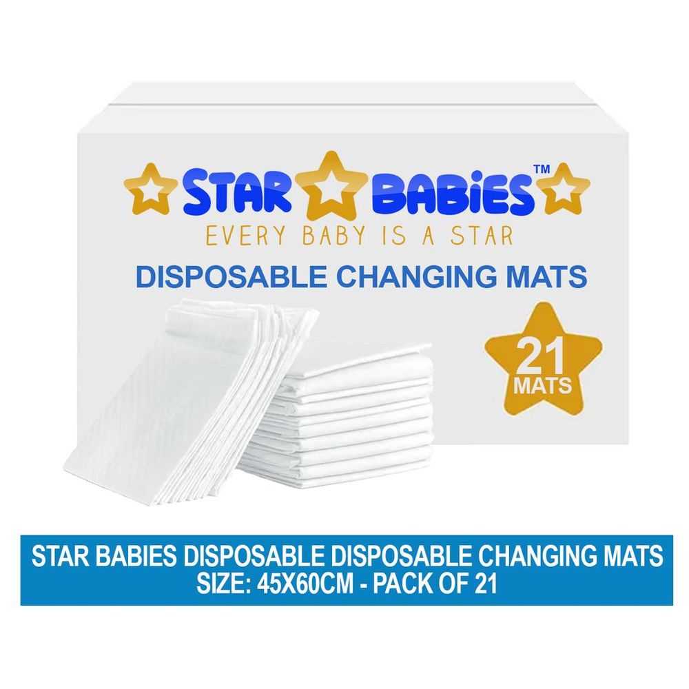Star Babies - Disposable Changing Mats - L - 45x60 cm - White