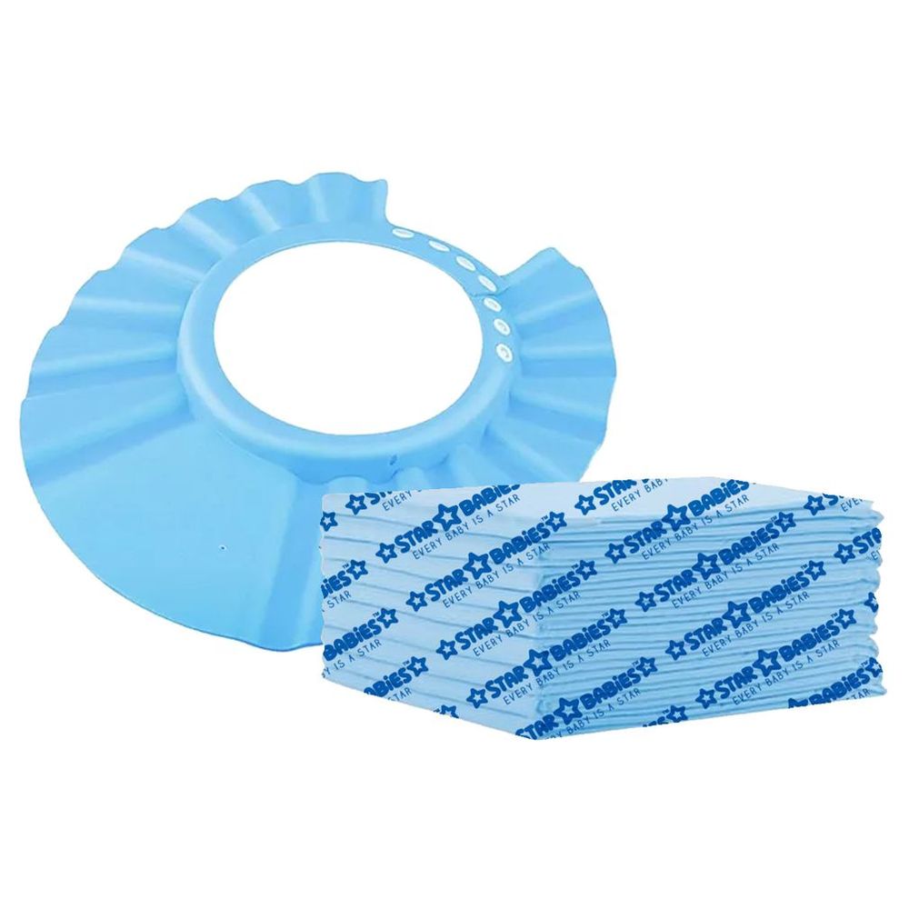 Star Babies - Disposable Changing Mat 12Pcs w/ Shower Cap - Blue