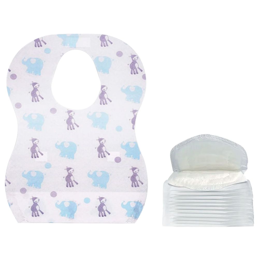 ستار بيبيز - مرايل للاستخدام مرة واحدة بنقشة الفيل، 20 قطعة مع وسادة للصدر