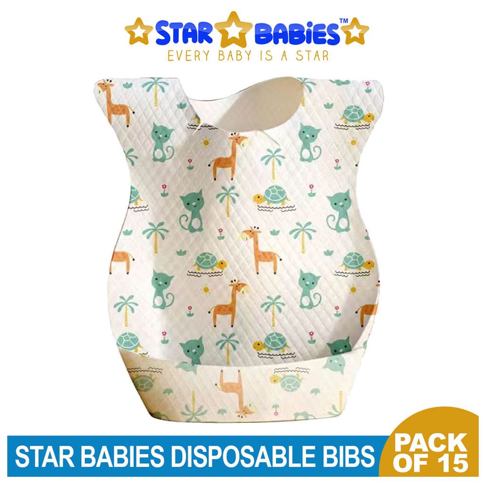 ستار بيبيز - مرايل للاستخدام مرة واحدة - عبوة من 10 قطع - بنقشة زرافة