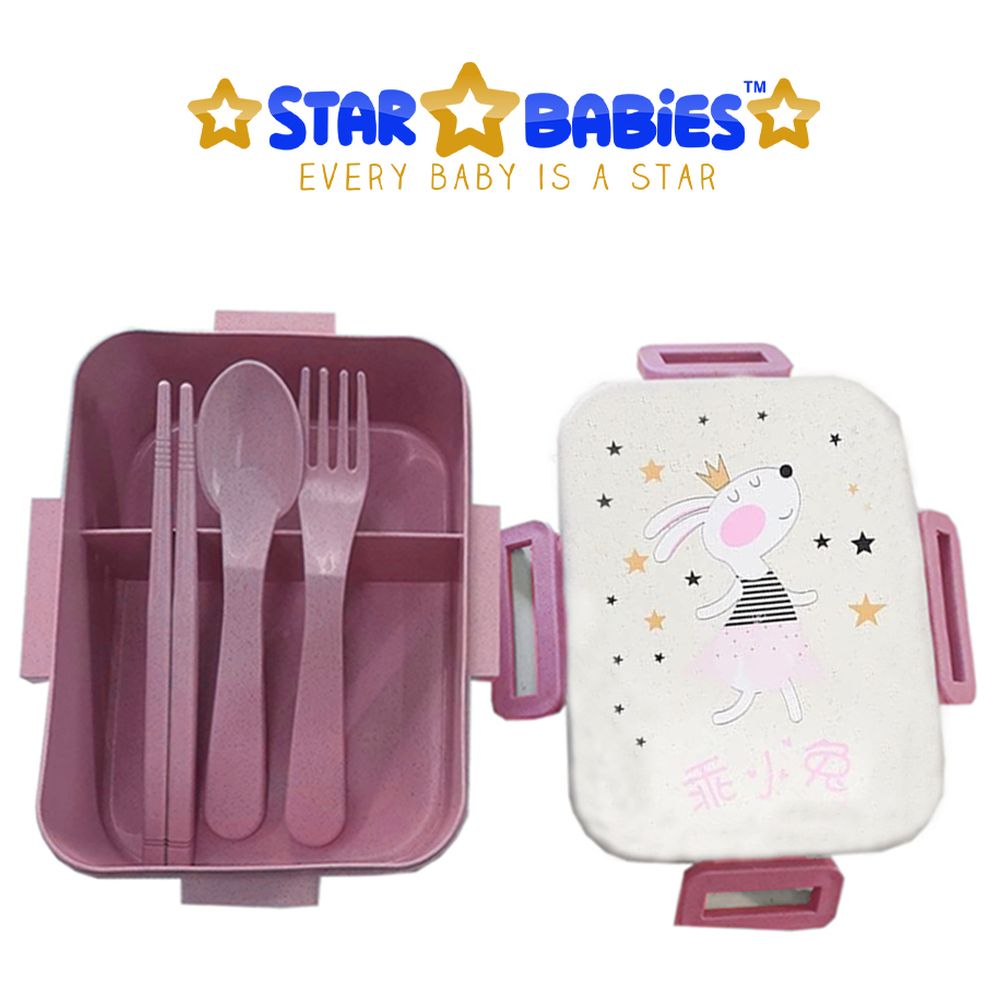 ستار بيبيز - علبة غداء مع حجرة - وردي