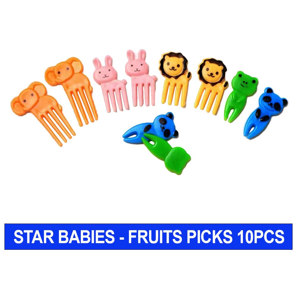 ستار بيبيز - أعواد فواكه على شكل حيوانات - متعددة الألوان - 10 قطع